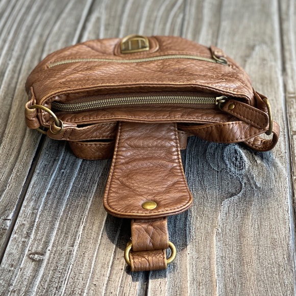 Butter Soft Cognac Bobo Crossbody Satchel Bag - Picture 9 of 10